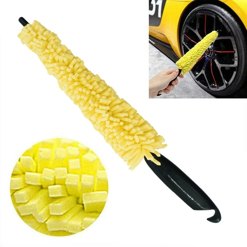 1Pc-Vehicle-Cleaning-Brush-Car-Wheel-Wash-Brush-Tire-Scrub-Brush-Yellow ...