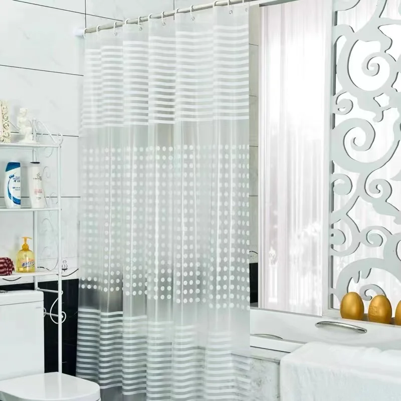 PEVA Waterproof Clear Transparent Thicken Bathing Shower Curtain Bathroom Decor 