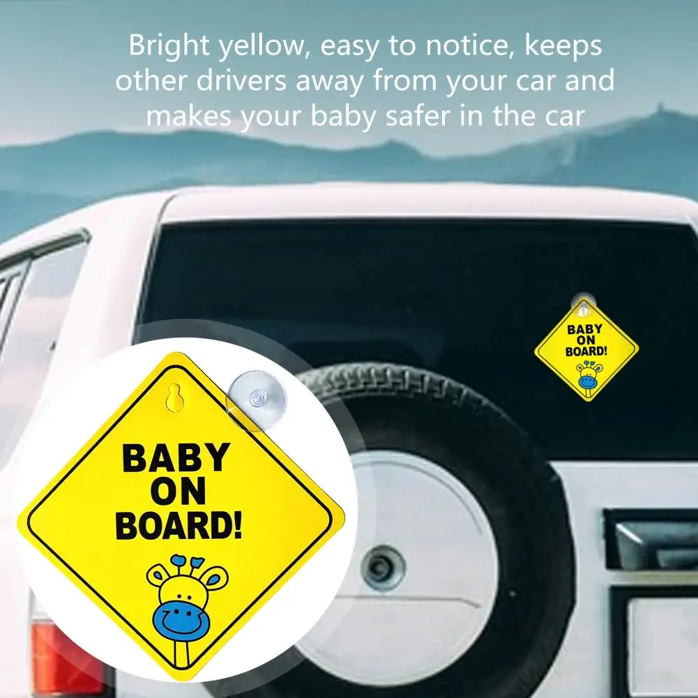 

Bright Yellow Car Baby Emblem Weatherproof Baby Warning Stickers Easy Install Residue-free Removal for Cars Eco-friendly Pp