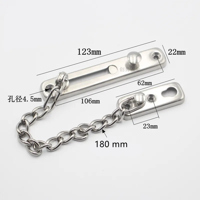 Door chain lock 304 stainless steel anti-theft door chain door latch silver bronze gold black lock security chain lock hardware