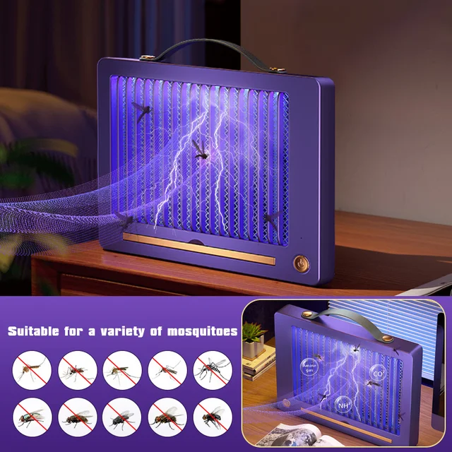 2023 Új Elektromos Ütés Szúnyog Gyilkos Lámpa Falra Tartó Hordozható Uv Csapda Légy Hiba Bug Zapper Usb Újratölthető Taszító - Image 4