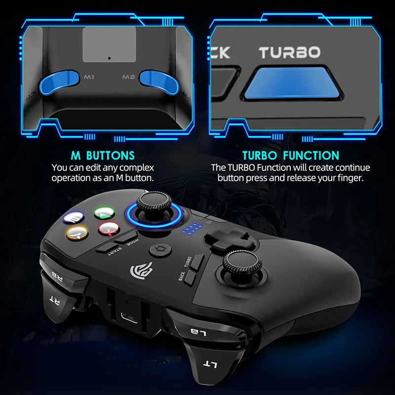 EasySMX 9110   е ̽ƽ, PC, PS3, ȵ̵ TV, TV ڽ, 2.4G USB  Ʈѷ, α׷  ư 4 