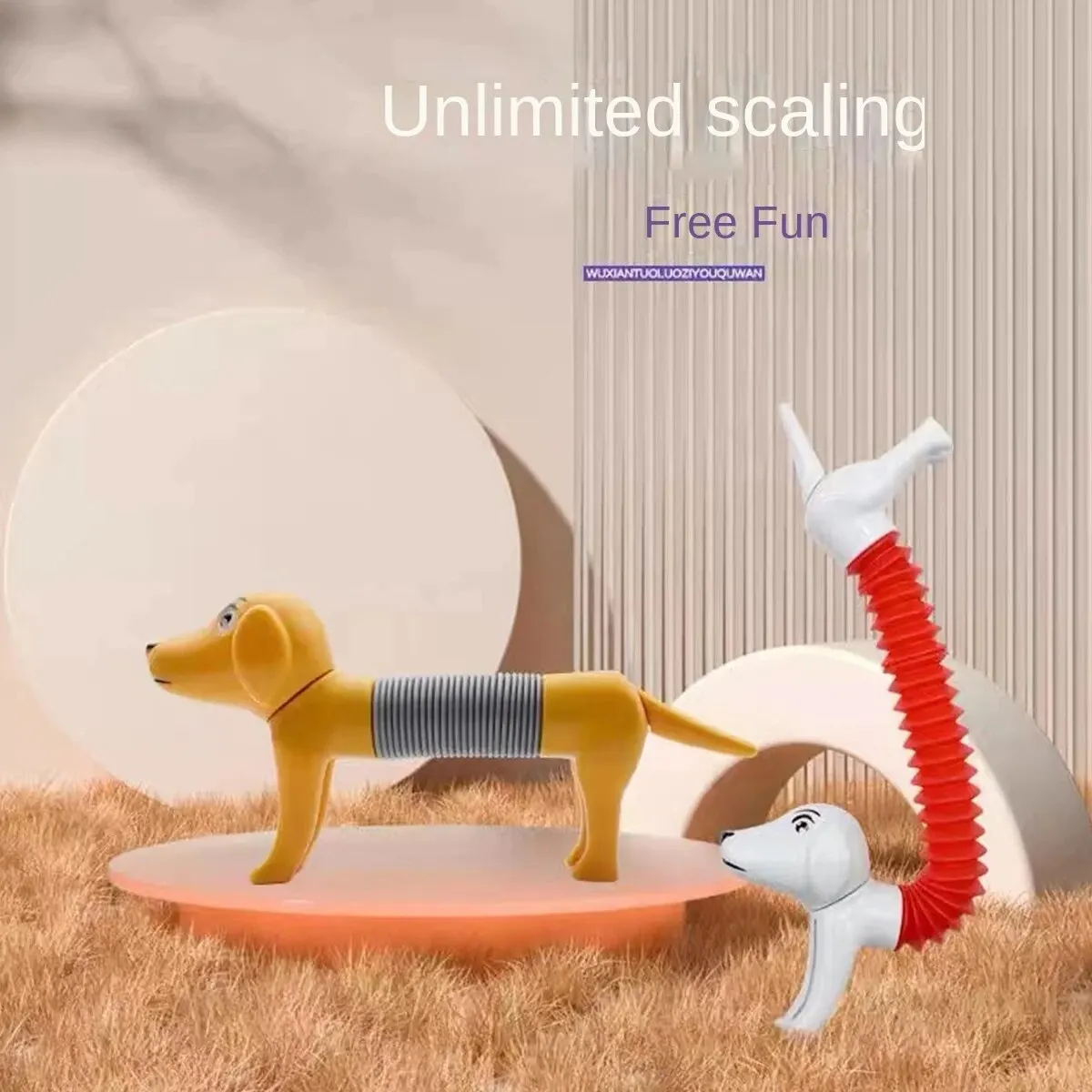 4pcs Sensory Toys for Kids, 4Pcs Pop Tubes Spring Dog, Stress Relief Pop Tubes,Birthday Presents, Toys For Children 5