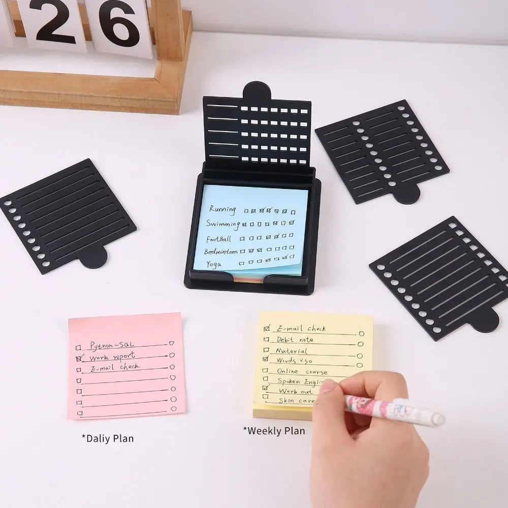 Sticky Note Holder Set with Drawing Templates and Dispenser Base
