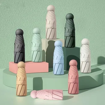 소형 경량 휴대용 자동 방수 접이식 우산, 6 리브 강화, 자동 오픈 클로즈, 여행용 우산
