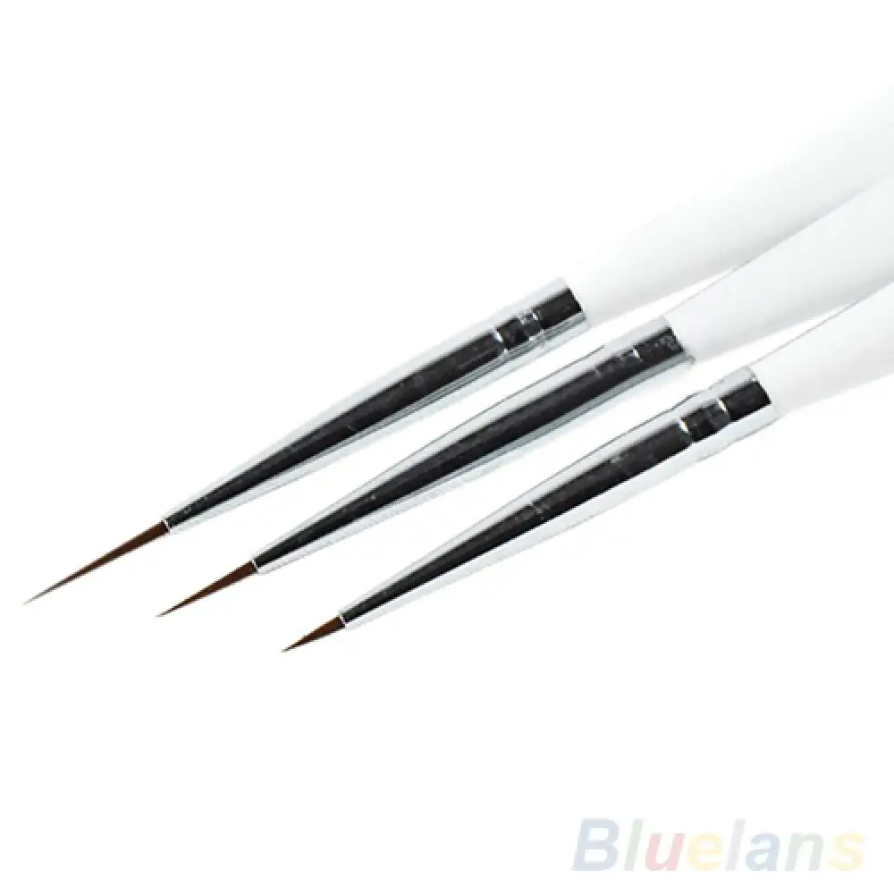 3Pcs Acrylic Nail Art Brush Liner Painting Drawing Pen Manicure Tool Set Kit 4