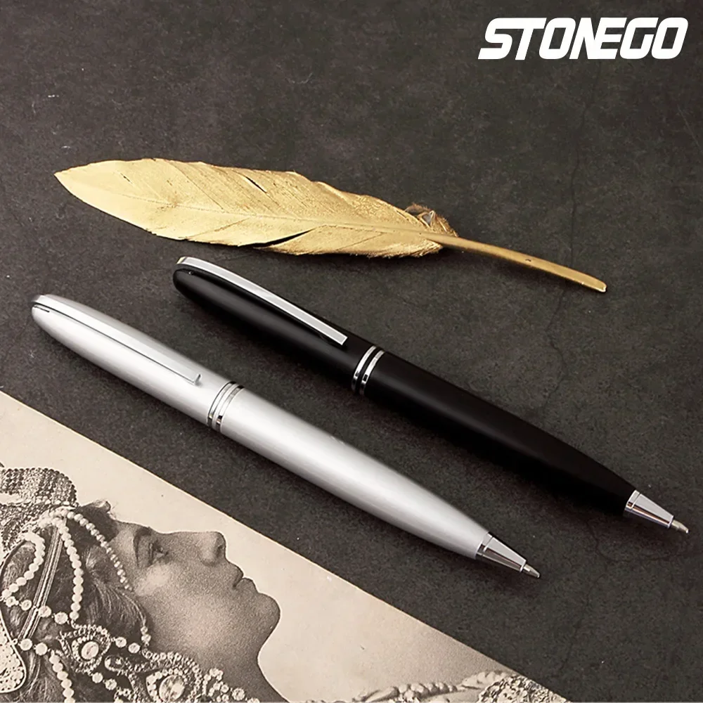 STONEGO Kappenloser Kugelschreiber, Simply Twist Rollerball, schwarze Gel-Tinte, mittlere Spitze, 1,0 mm, glattes Schreiben, Signaturstifte – Detail 33