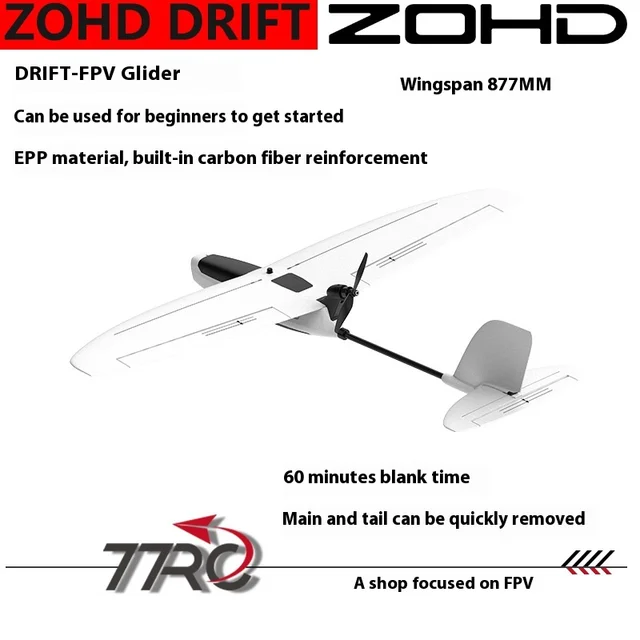 Zohd Drift Epp Material, Lightweight And Quick Detachable Fixed Wing Entry-Level Fpv Carrier Rc Plane Practice Glider 2