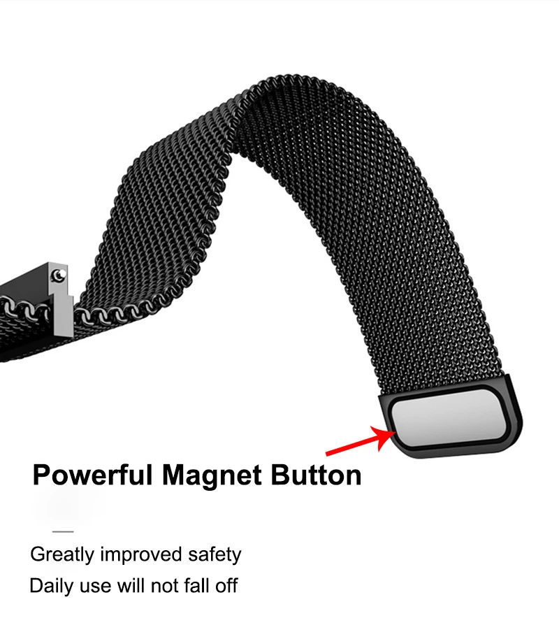 Milanese Loop Stainless Steel Magnetic Bracelet Replacement Strap