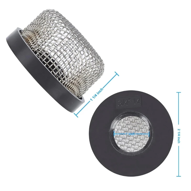 Wire Mesh Screen Strainer Stainless Steel Wire Mesh Screen Strainer Aerator Strainer for Aerator Pump Livewell Pump and Baitwell 3/4''-14 Female D7YA