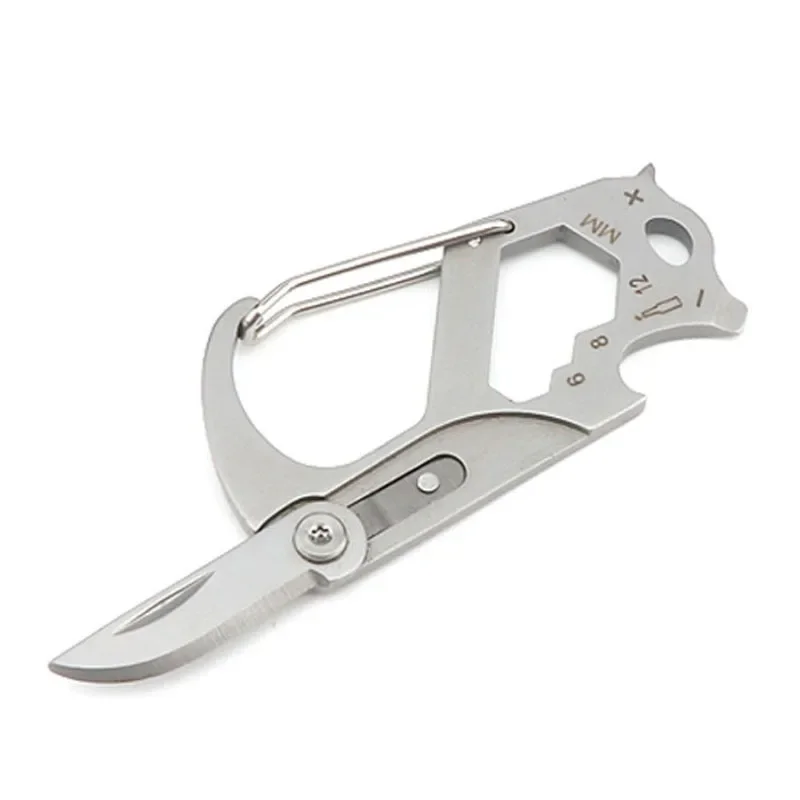 KeyUnity Titanium Coltello tascabile Piccolo pieghevole piccolo e affilato come un rasoio, coltello portachiavi EDC leggero per campeggio, escursionismo e attività all'aperto (TI08O