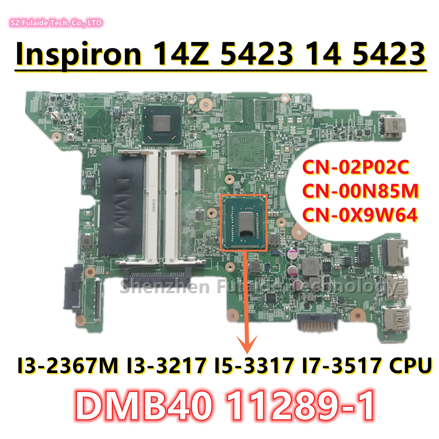 Placa-mãe portátil para Dell, Inspiron 14Z 5423,