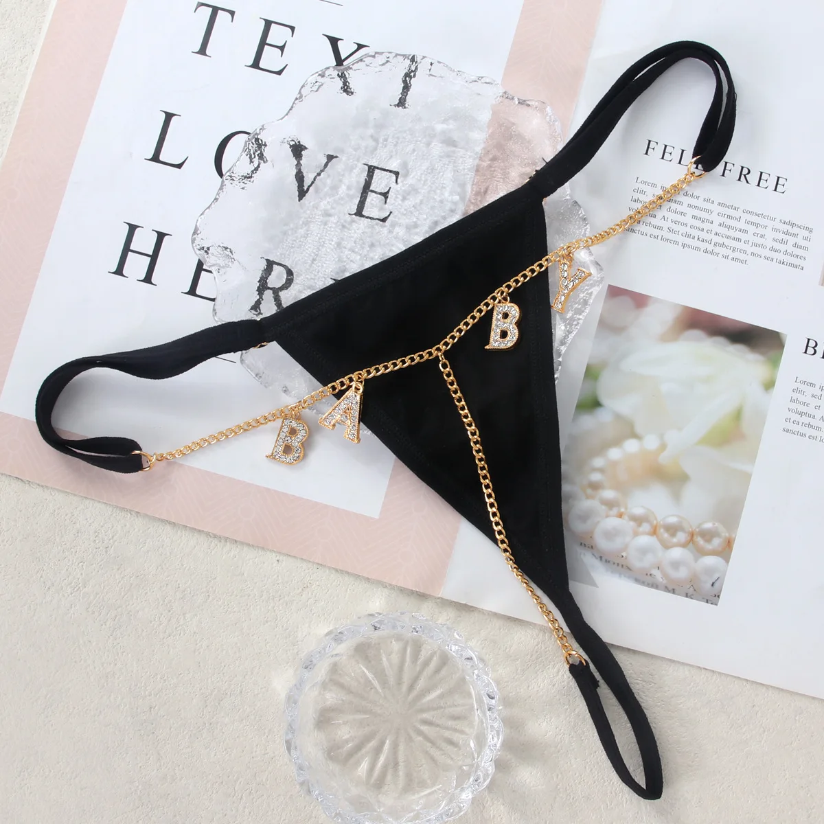 Fashion baby sexy bikini style alloy thong nightclub beach women's body chain jewelry