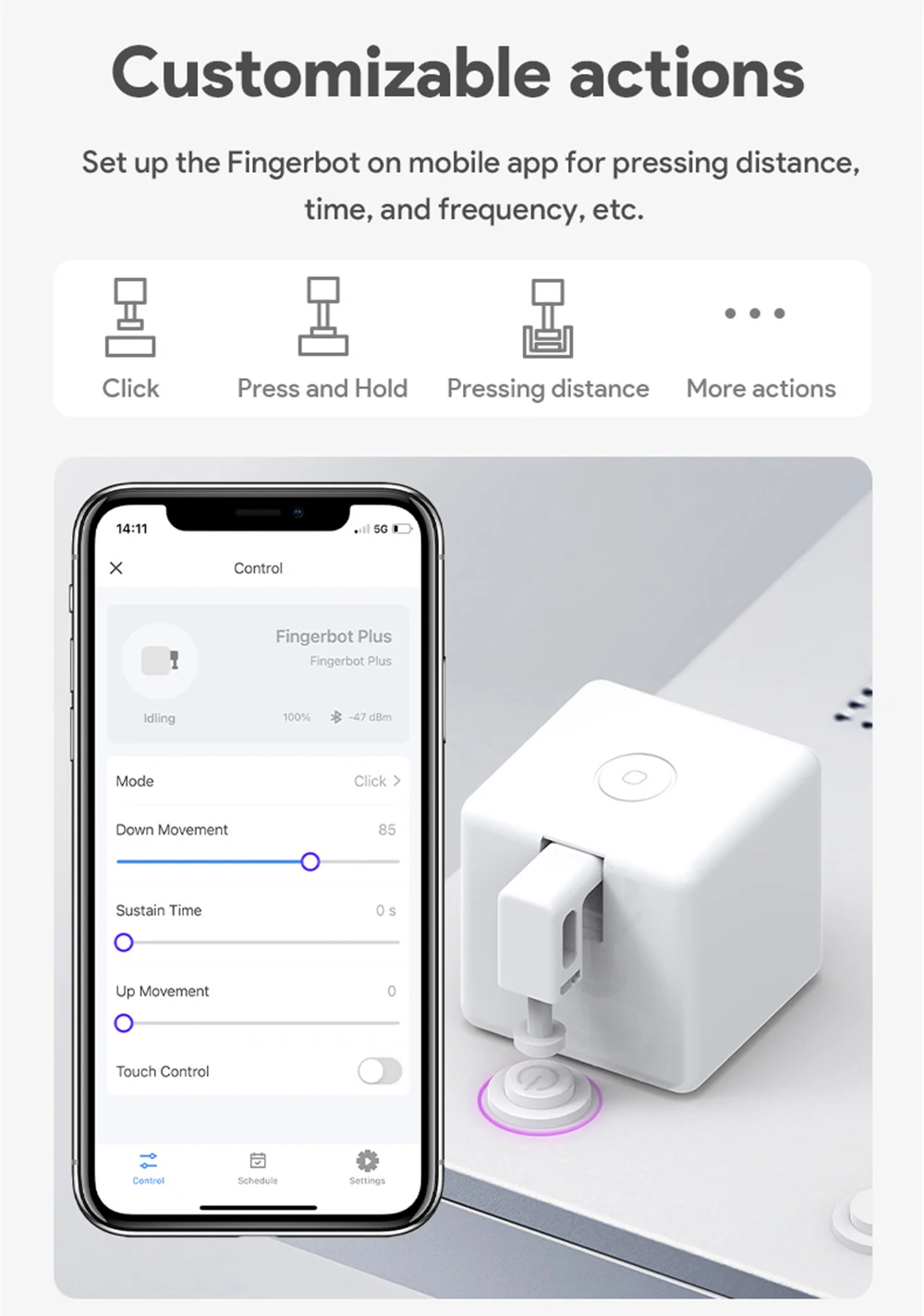 Description Picture 4 of itemTuya Smart Mesh Fingerbot Plus Switch Smart Home Rechargeable Button Pusher Arm Smart Life APP Control Support Alexa Google Home