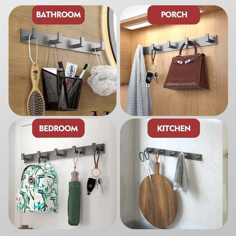 Bathroom Hardware Robe Hooks Matte Black/Gun Grey Color Wall