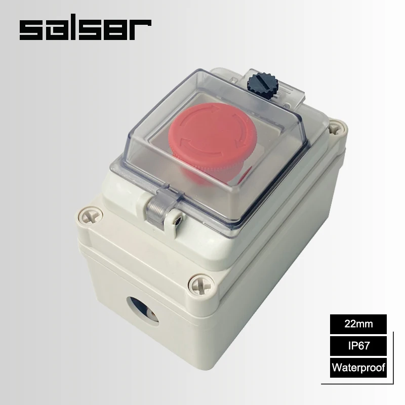 WaterproofIP67OutdoorPushButtonSwitchBoxEmergencyStop1P