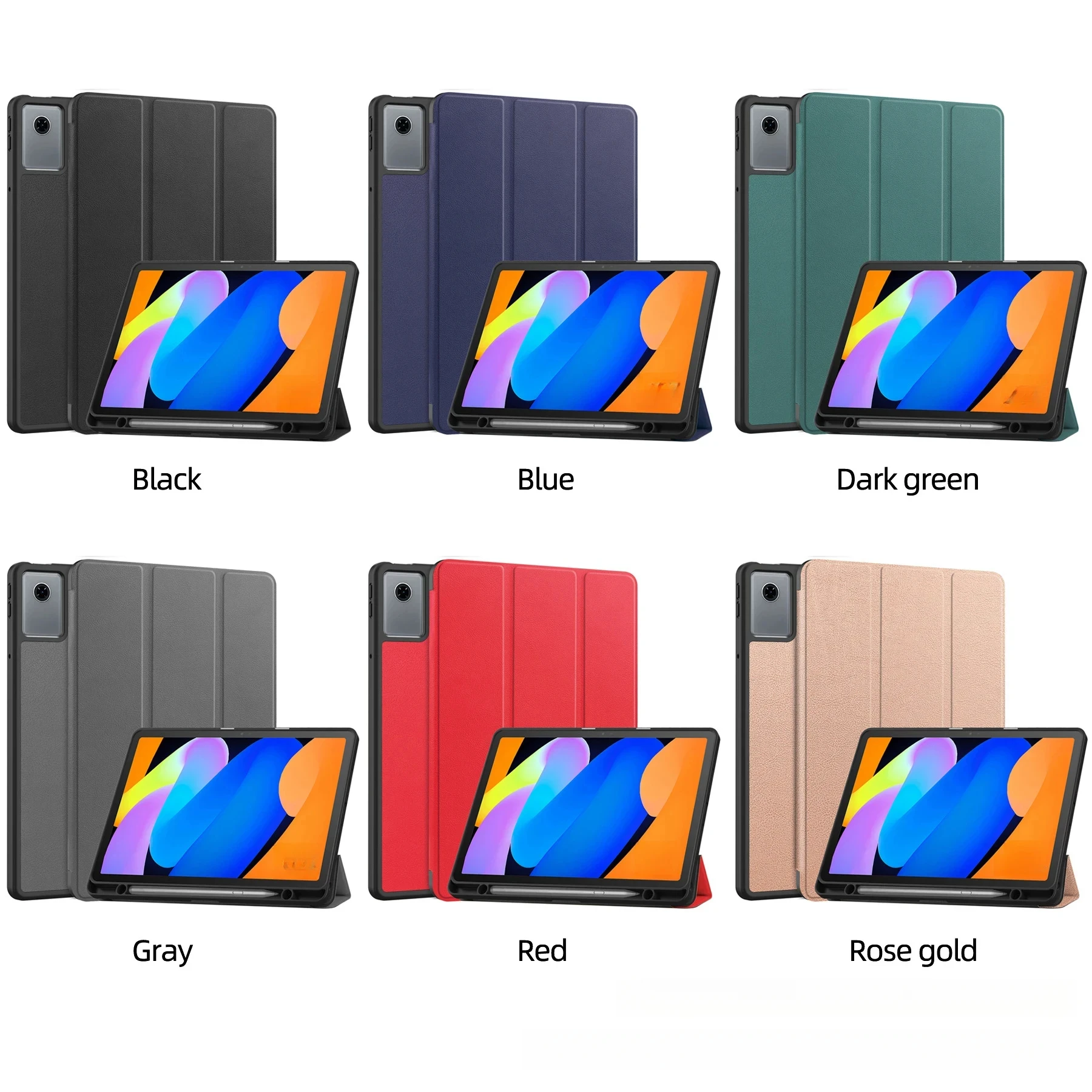 Für Lenovo Idea Tab11 Tablet Schutzhülle TB336FU Dreifach Faltbar mit Stifthalter Weiche Schutzhülle – Detail 3