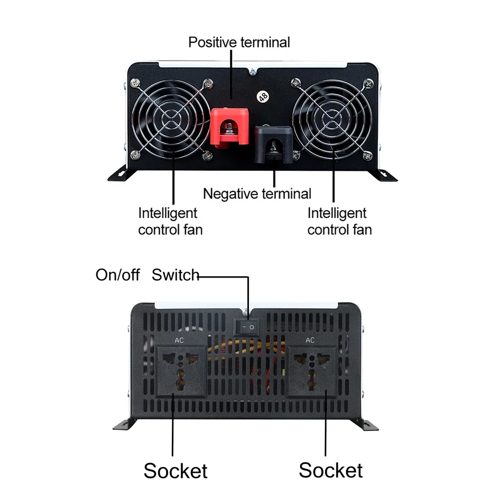 Pure Sine Wave Inverter 12V 24V 48V 60V To AC 220V 110V 8000W 10000W 12000W Car Inverters Solar Off Grid Inverters Power Supply