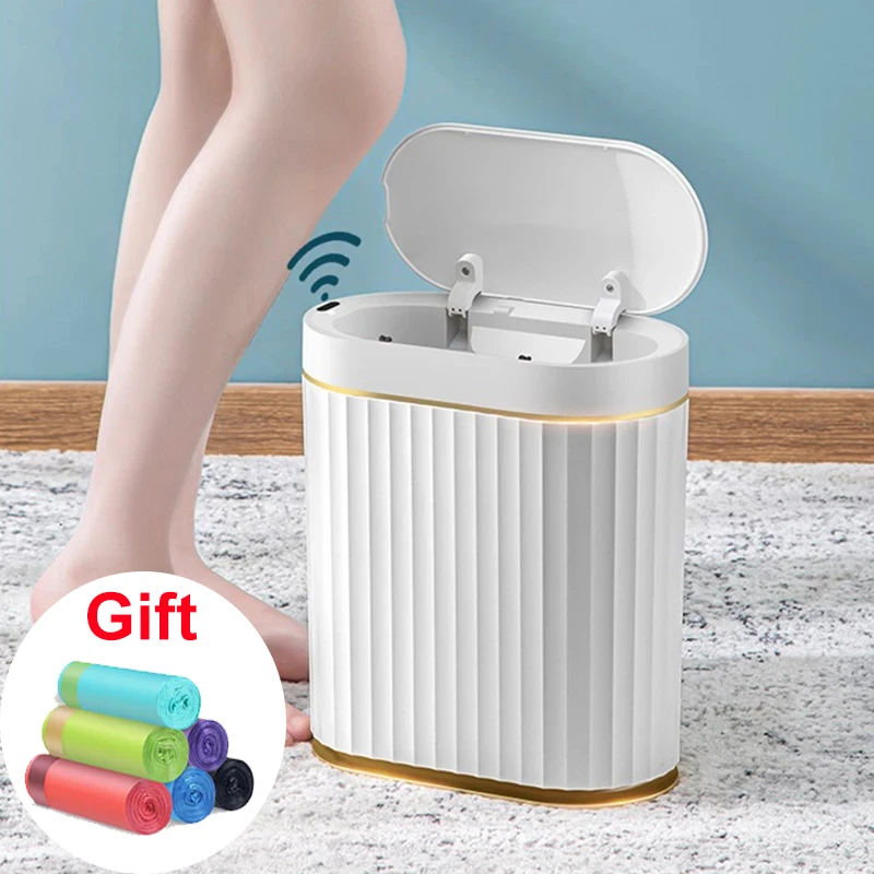 

4/7L Smart Trash Can For Bathroom Toilet Bin Luxury Electronic Garbage Bin Waterproof Automatic Induction For Kitchen Home