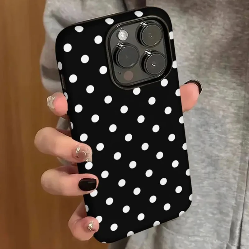 Minimalist White Polka Dots Shockproof Phone Case