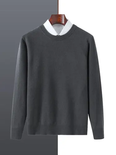Basic 100% Merino Wool Men's Sweater Autumn Winter Male Knitted Pullover Long Sleeve Clothing Tops Cashmere Blouse O-Neck Fleece - Image 10