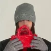 Korea Ins Bowknot Pearl Knitted Hats Angora Rabbit Fur Y2K Winter Hat Women Girls Fluffy Warm Beanies Plush Thick Skullies Caps 6