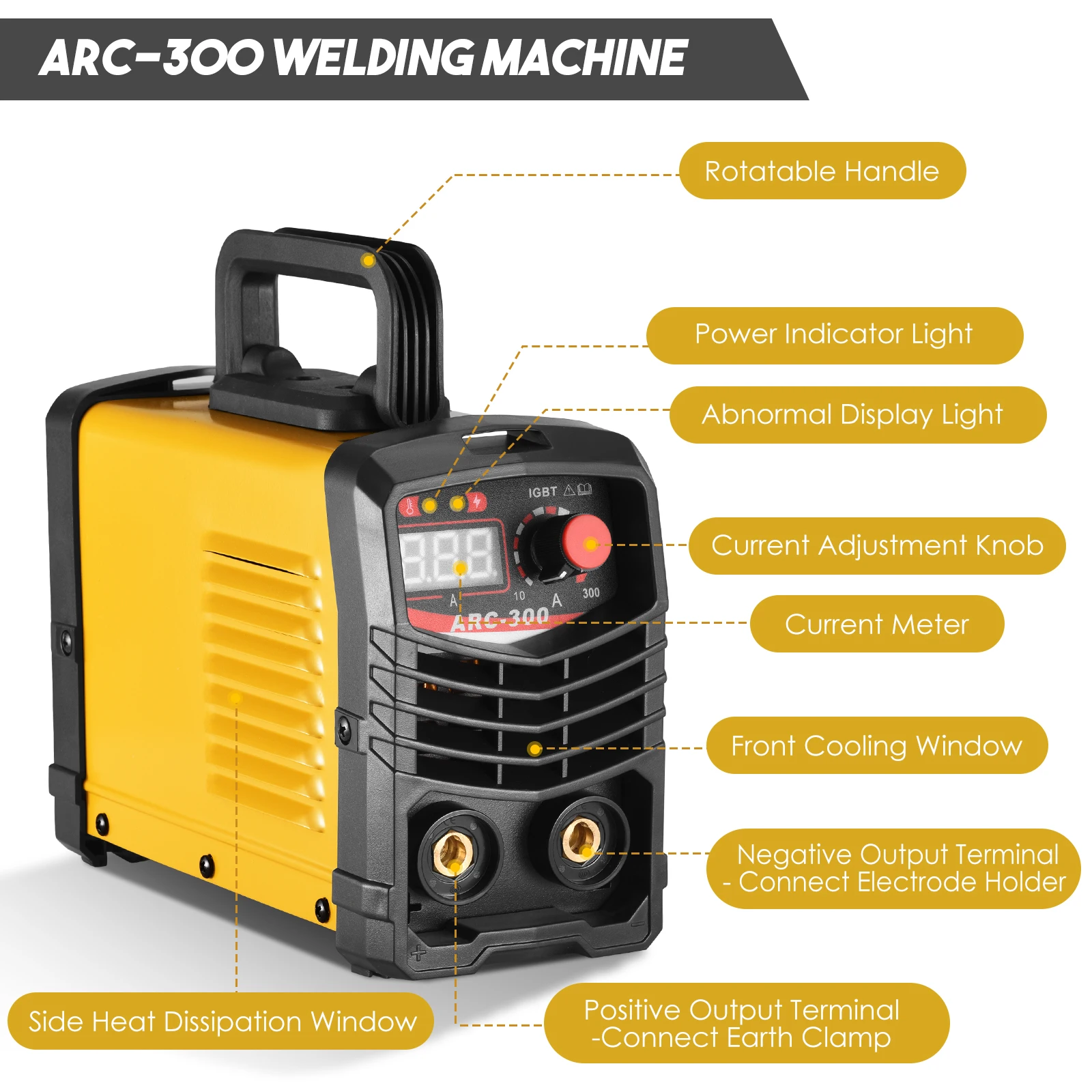 300Amp ARC MMA Inverter Welding Machine Welder IGBT Semi-automatic Welding Machine Portable Welder Metal Iron 110V 220V 2