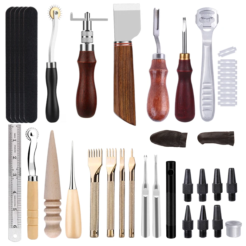Nonvor Leather Craft Tools Kit Leather Hand Sewing Repair Polish Kit