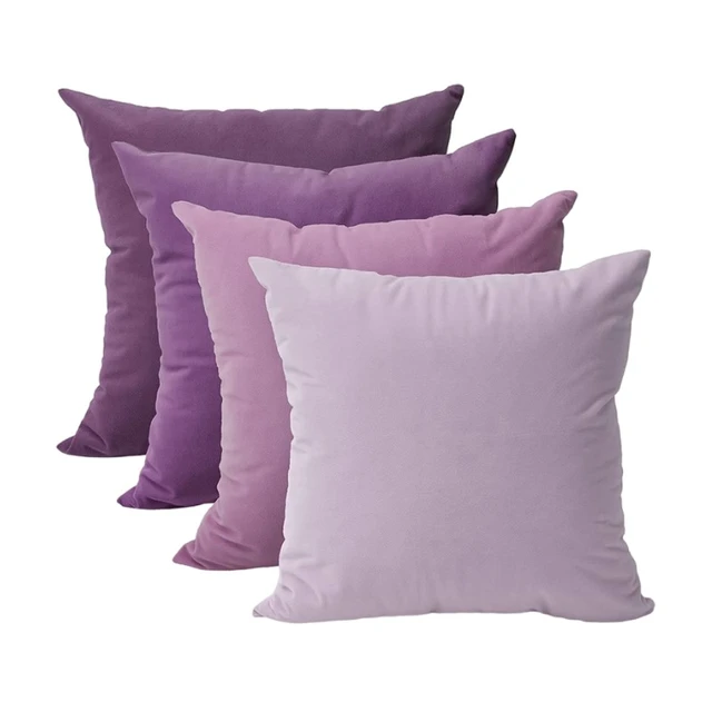 Inyahome Decorative Soft Velvet Throw Pillow Covers Solid Plain