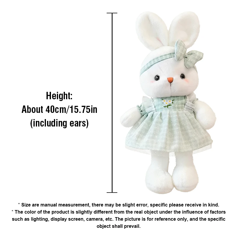 40cm 15inch Cute Rabbit Doll Stuffed Plush Toy Cartoon Anime Cute Pillow Pillow Pillow Children's Birthday Gift Fun Doll