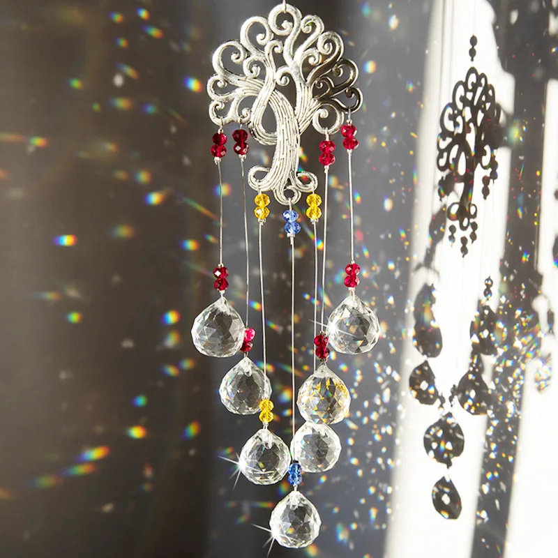 Hanging Crystal Lighting Ball Pendant DIY Tree Of Life Sun Catcher Prism sun catcher crystal pendant sun catchers for Outdoor Home