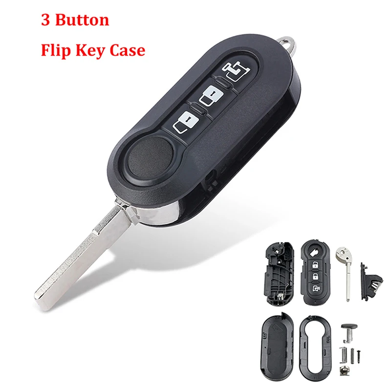 2-Pack Key Fob Shell For Ram ProMaster & Fiat Models - Replacement Case Cover - 3 Button Remote