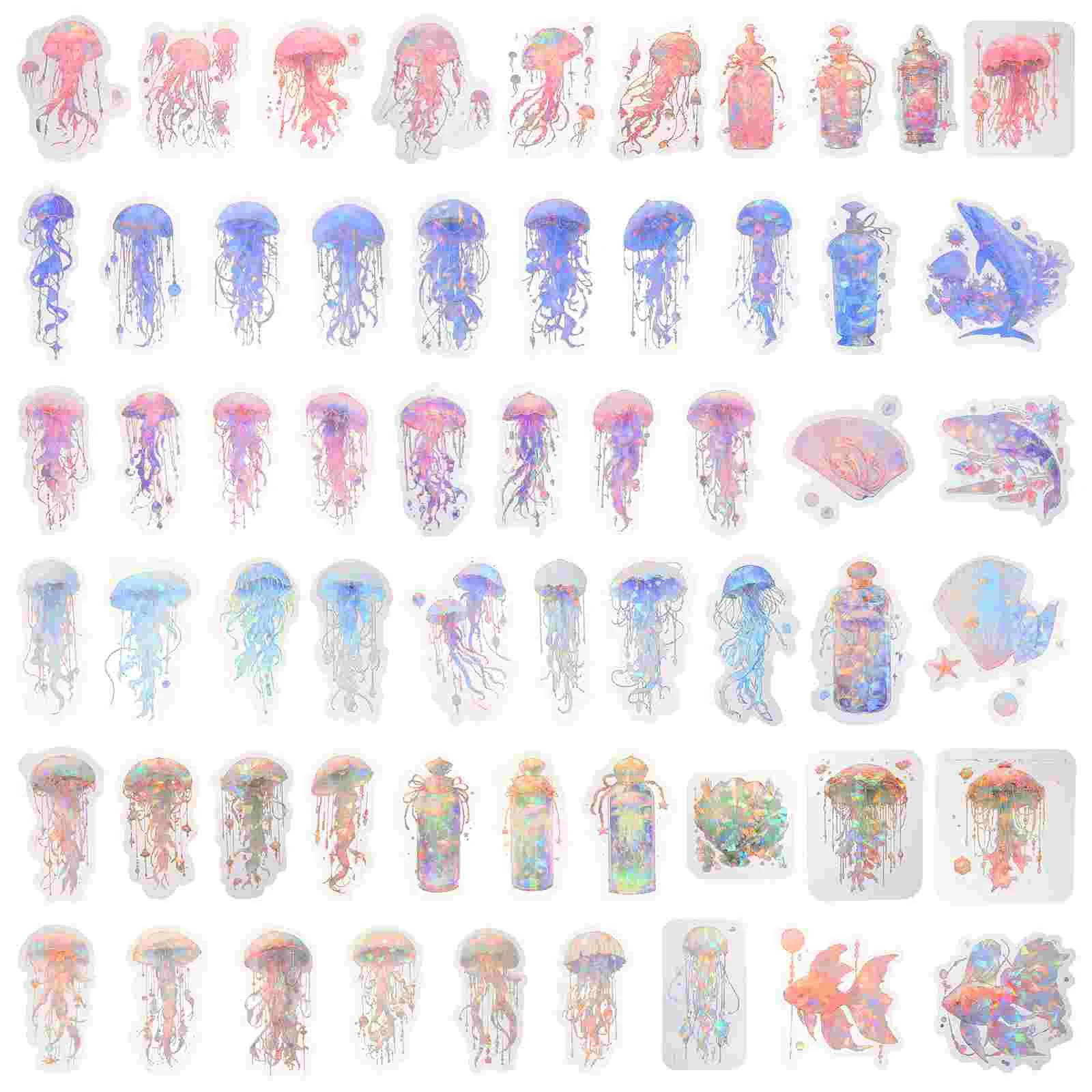 

Bags Jellyfish Stickers Diy Crafts Scrapbook Journal Multi-use Jellyfish Stickers