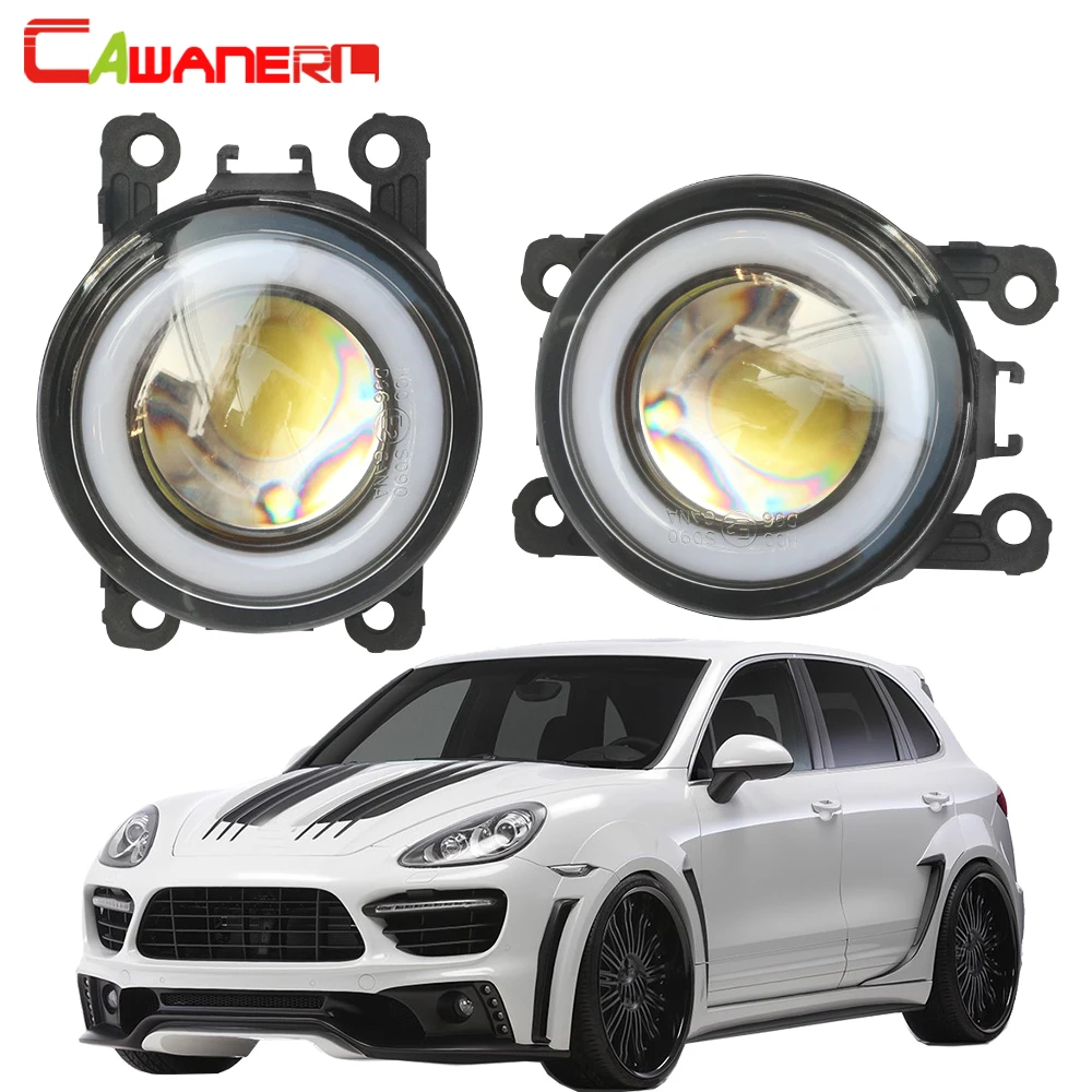 Cawanerl Per Ford Mustang 2005-2013 Accessori Auto Led Fendinebbia Cob Angel Eye Drl Luce Di Marcia Diurna 30W H11 12V