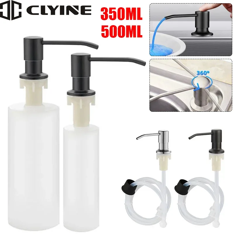 

kitchen Sink Liquid Pump Soap Dispensers Stainless Steel 500ML Liquid Soap Bottle Mount Hand Pressure Dispenser For Liquid Soap