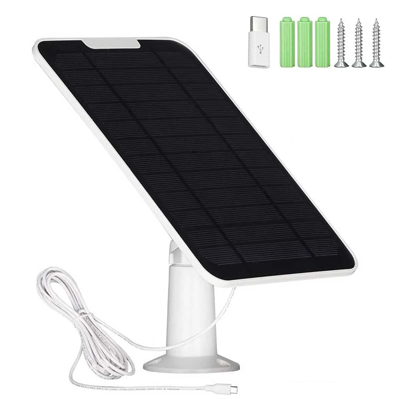 Pannello Solare Impermeabile Per Telecamera Di Sicurezza Ricarica Non-Stop Per Eufy E,2C/2C Pro 2/2Pro E20/E40 Solo/Somocam Spotlight Ecc.