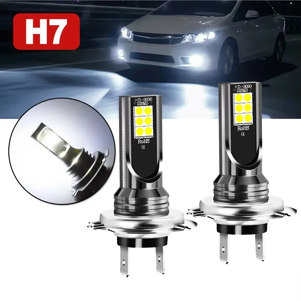 2개입 초고휘도 H4 H7 LED 전구 자동차 헤드라이트 오토바이 H1 H3 H8 H9 H11 자동차 안개등 9005 9006 HB3 HB4 라이트 12V 24V 80W