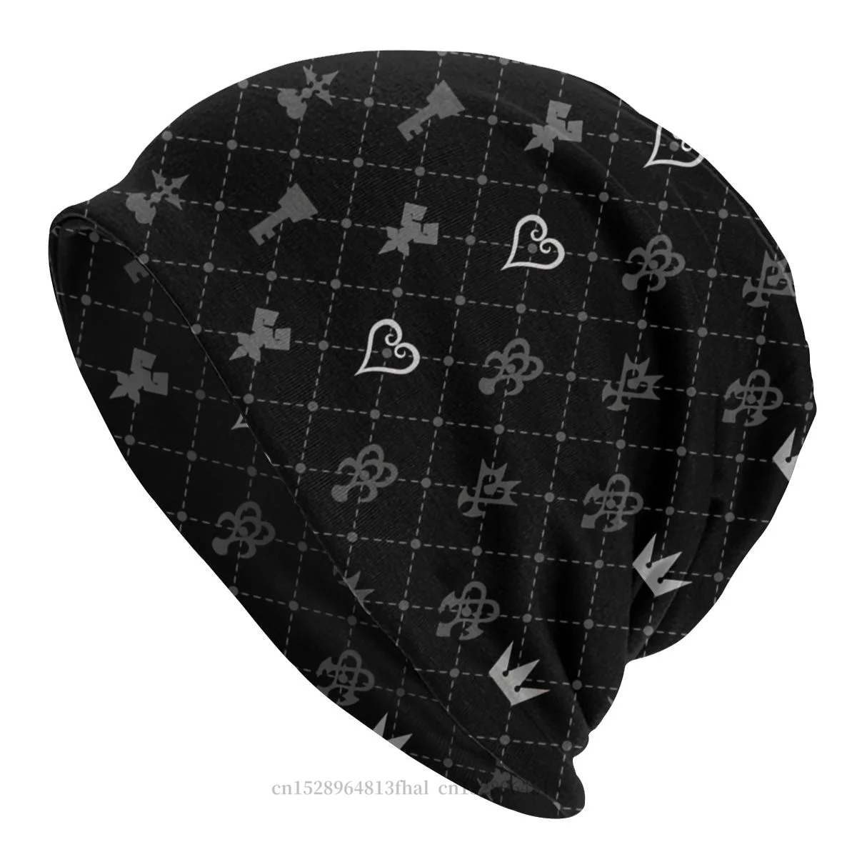 Skullies Berretti Cappello Kh Pattern Outdoor Beanie Caps For Men Women Kingdom Hearts Game Berretti Da Sci Soft Bonnet Hats