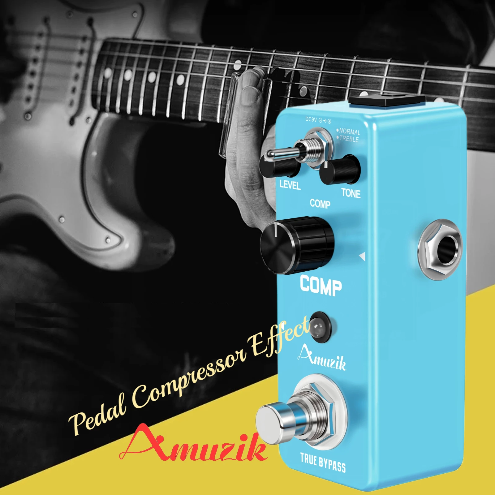 Amuzik отличная Гитара Бас педаль компрессор эффект Comperssion Ultimate Mini Comp эффектор True Bypass Небесно-Голубой