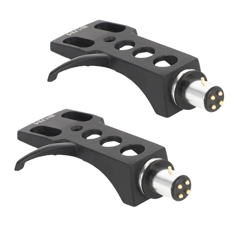 

2X Black Turntable Headshell For Technics For Other Turntables 4 Pin Contacts Fit Phono Turntables Headshell
