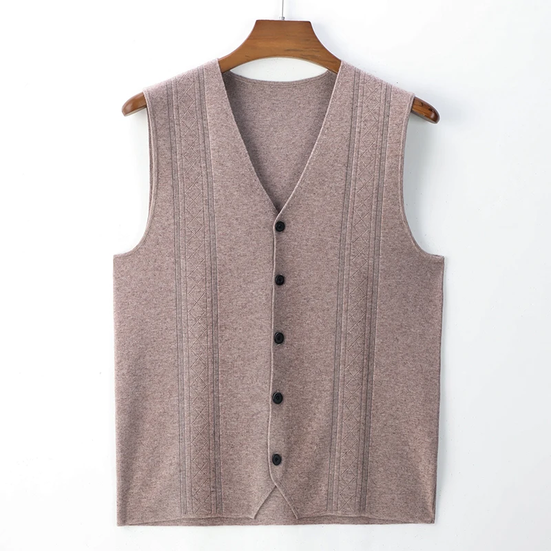 2022 Spring Men's Knitted Vest V-Neck Sleeveless Cardigan Sweater Business Casual Waistcoat Male Jumpers Stretch Sweater Vests