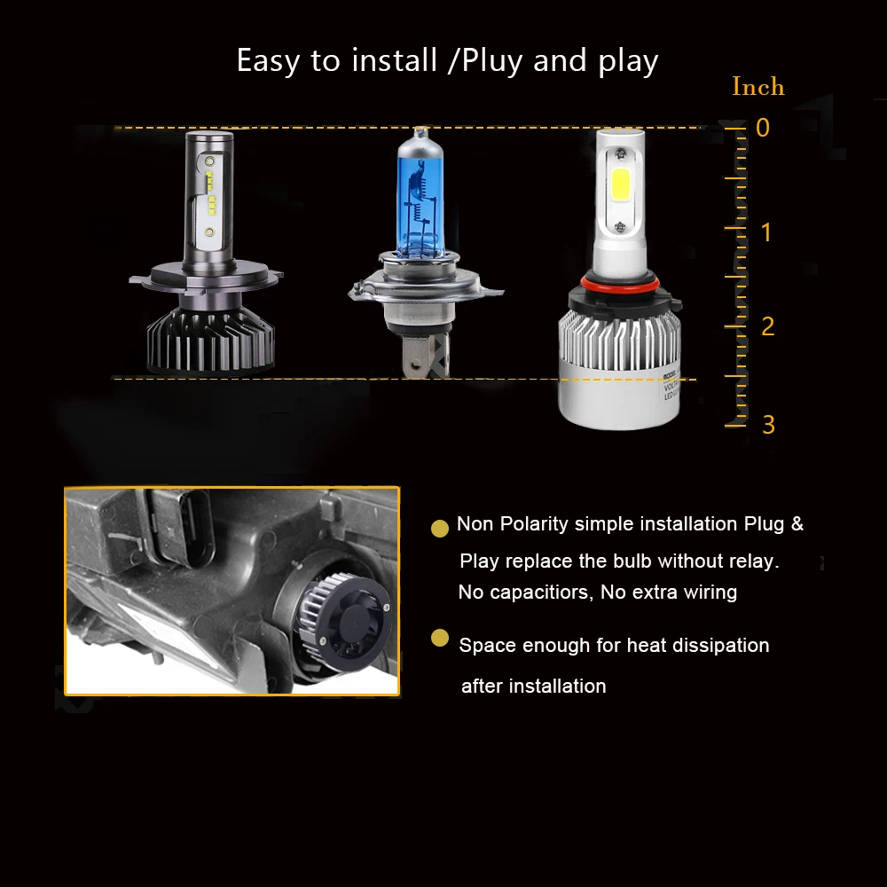 PANDUK H7 LED H4 ZES 20000LM 80W Canbus H11 H8 H1 9005 HB3 9006 HB4 LED HB3 Headlight Bulb Led for Car Lights 6000K 12V