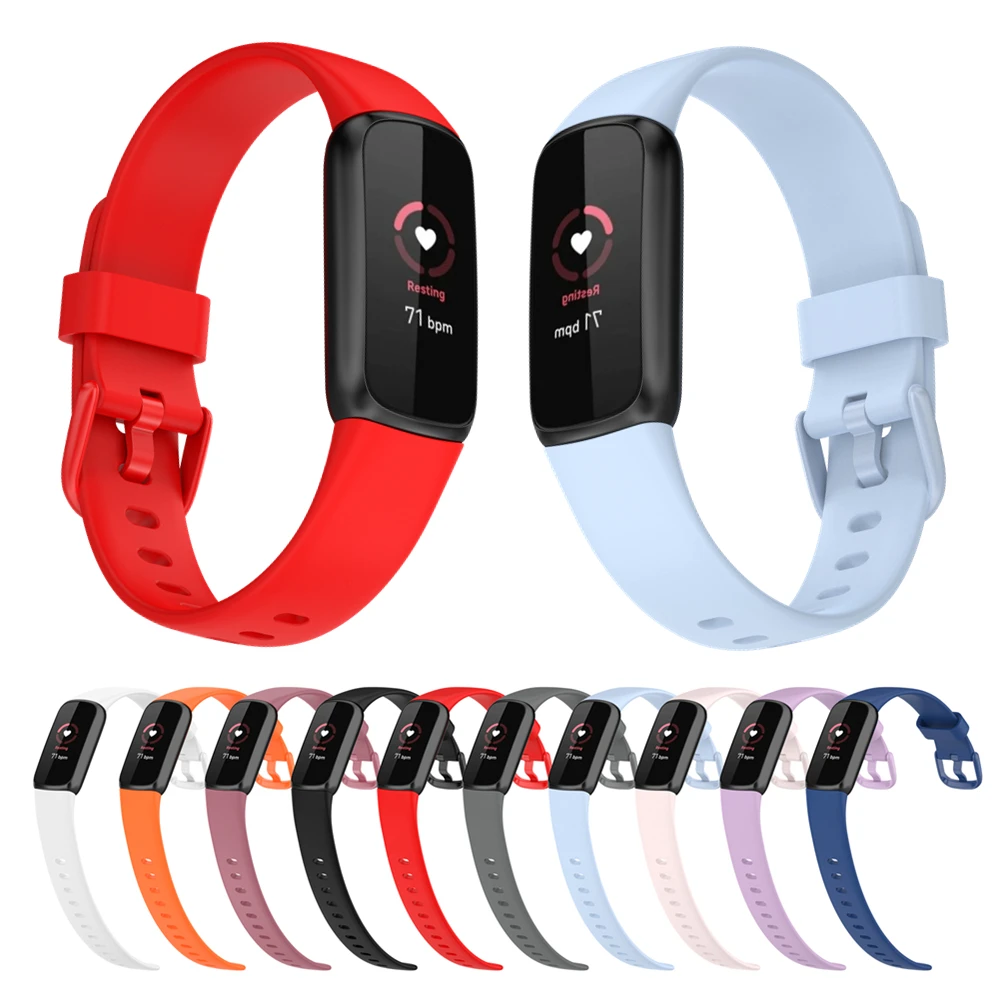 

For Fitbit Luxe Colorful Strap Soft Silicone Watch Band For Fitbit Luxe Replacement Wristbands Belt Smart Bracelet Accessories