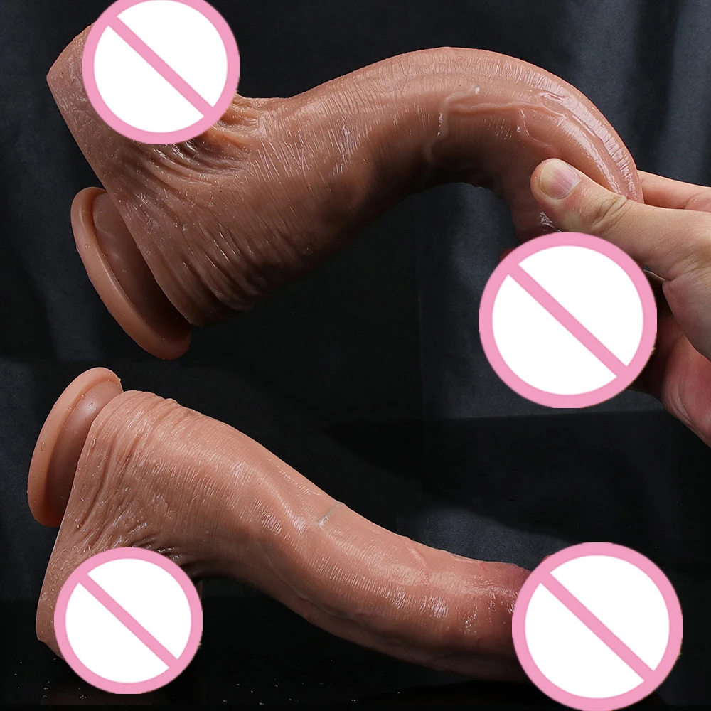 Auf der Suche nach einem realistischen Dildo mit Hautgefühl, großer Eichel, Penis, Schwanz, weichem, riesigem, sexy Silikon-Saugnapf, Analsexspielzeug für Frauen, Strapon, Frauenloch, Exporteur Bild