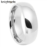 White Gold Color Tungsten Carbide Ring Simple Wedding Band Men Women Engagement Anniversary Gift Dome Polished Comfort Fit 1