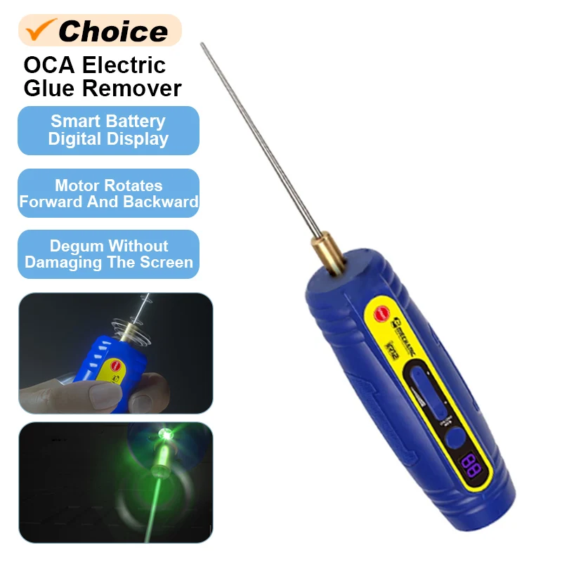 MECHANIC iR12 OCA Electric Glue Remover Machine Multifunctional Speed Regulation LED Lighting Grinder Phone Screen Cleaning Tool