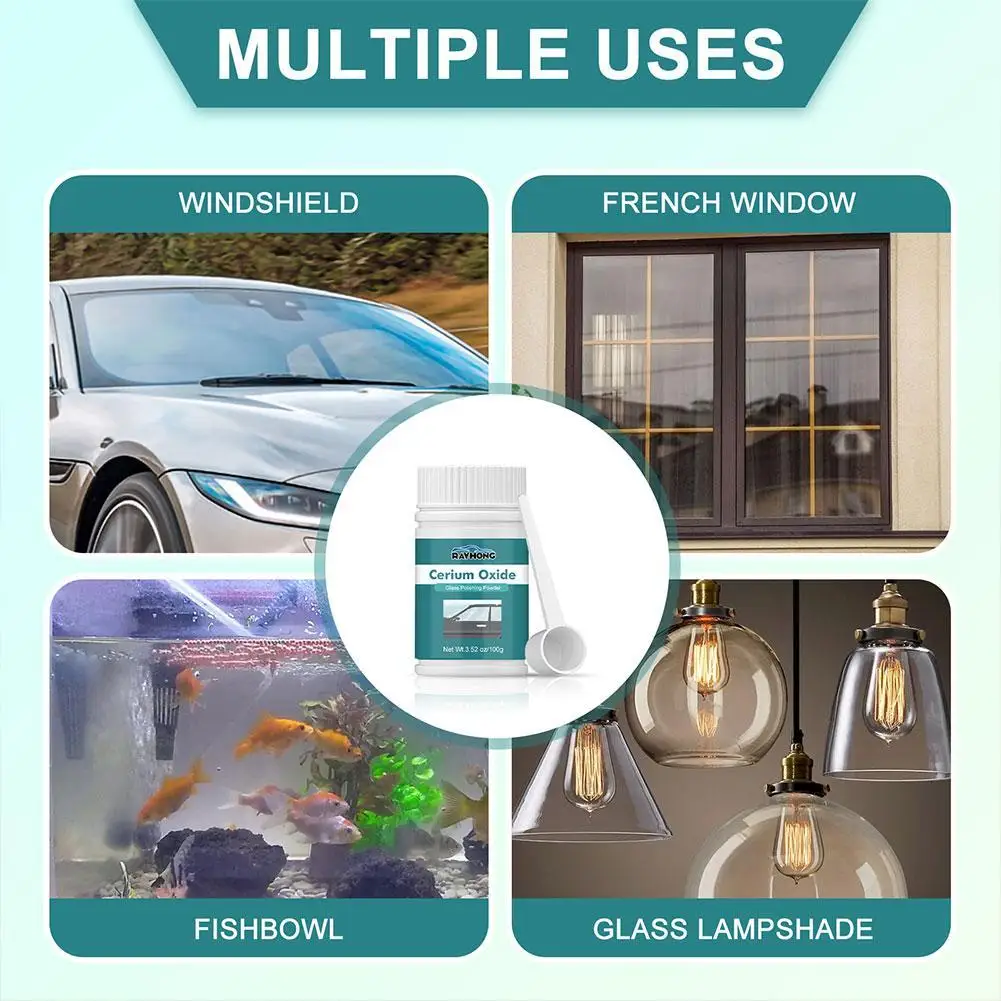 120g Cerium Oxide Glass Scratch Remover Professional Glass Polishing Compound Windshield Car Accessories
