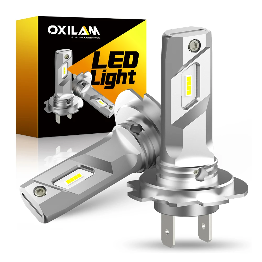 OXILAM 2Pcs 16000LM H7 LED Canbus Fanless Headlight Bulbs Wireless H7 LED  Mini Bulb 360 Car Head Lamp Light H7 LED CSP Chip 12V