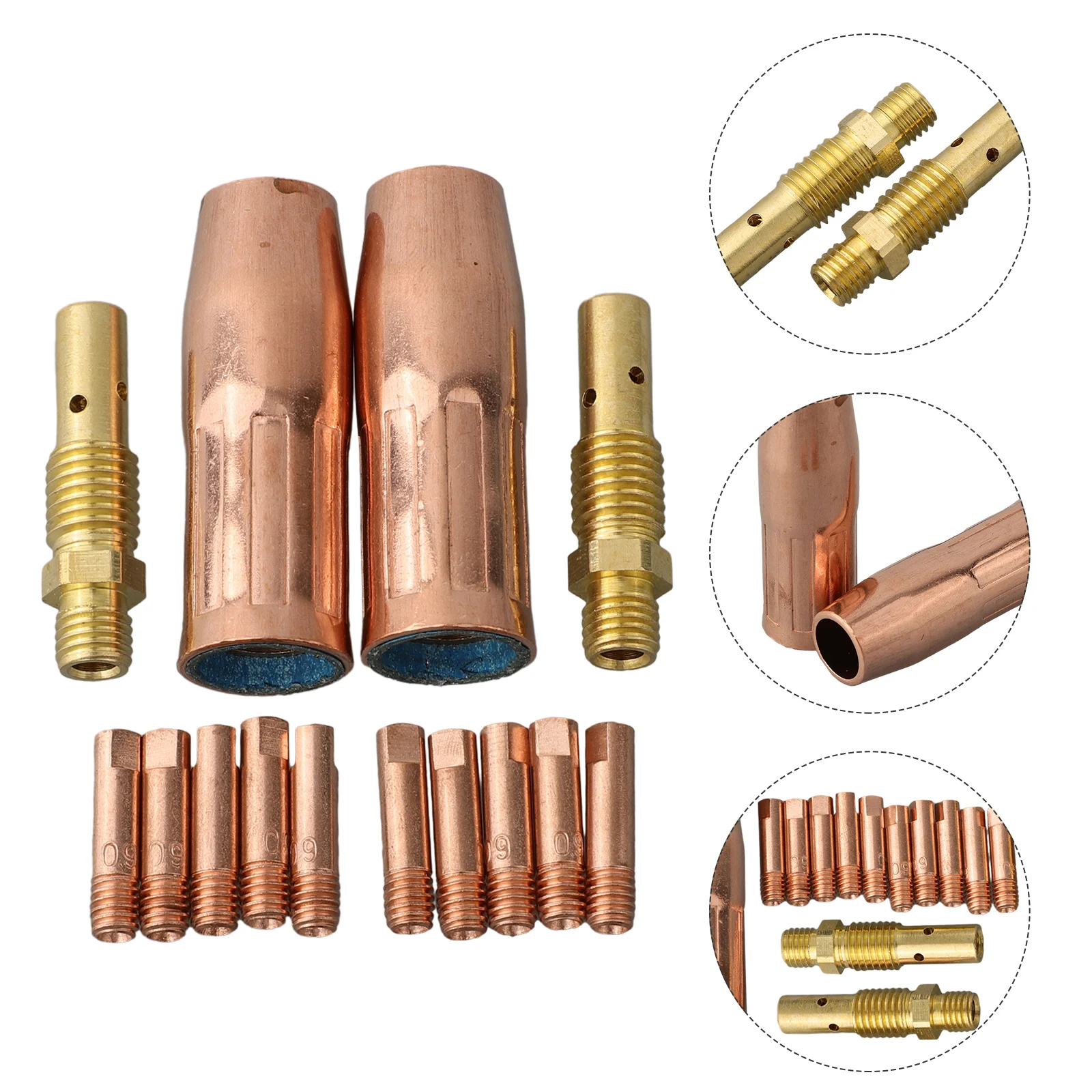 

14 Pcs MIG Welding Kit 0.035 For Welding Equipment Gas Diffuser M3 Nozzle Consumables Durable Contact Tip 0.035