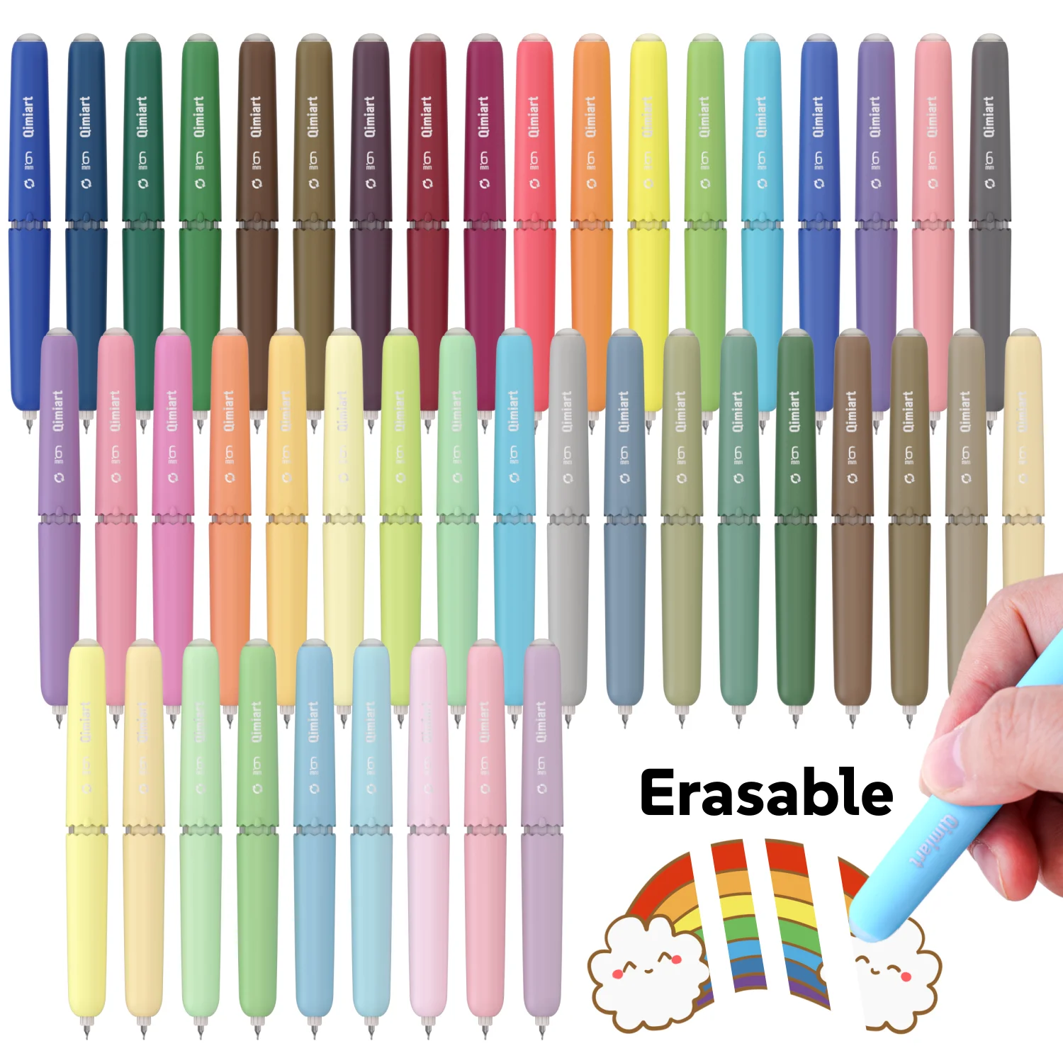 LANGUO 0,6mm Radierbare Gelstifte, Drehbare Einziehbare Feinspitzen-Radierstifte, Lebendige Farbauswahl, Niedliches Design, Radierbare Tinte – Detail 1